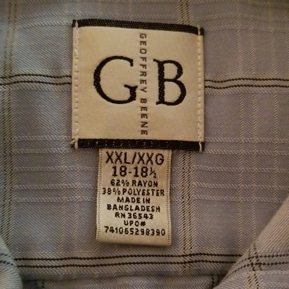 GB short sleeve blue shirt, 18-18 1/2 - Picture 2 of 3